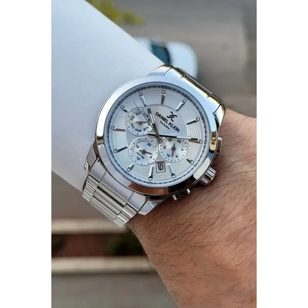 Gümüş Renk İç Göstergeleri Aktif Erkek Kol Saati