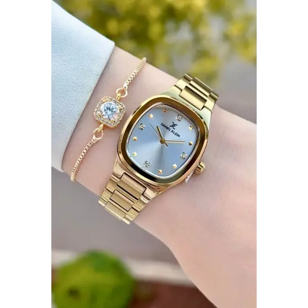 Gold Renk Kadın Kol Saati ve Bileklik