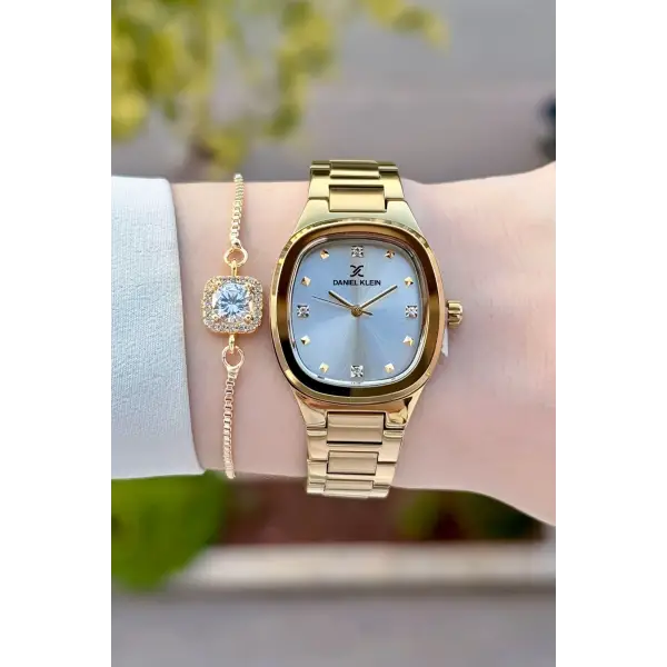 Gold Renk Kadın Kol Saati ve Bileklik