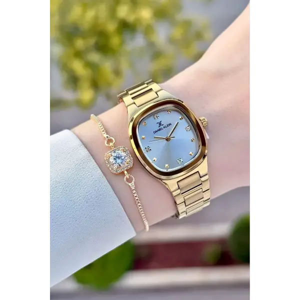 Gold Renk Kadın Kol Saati ve Bileklik