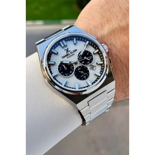 Gümüş Renk İç Göstergeleri Aktif Erkek Kol Saati