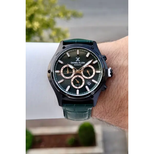 Daniel Klein DKISTE1833 Kasası Siyah Kordobu Yeşil Renk İç Göstergeleri Aktif Erkek Kol Saati