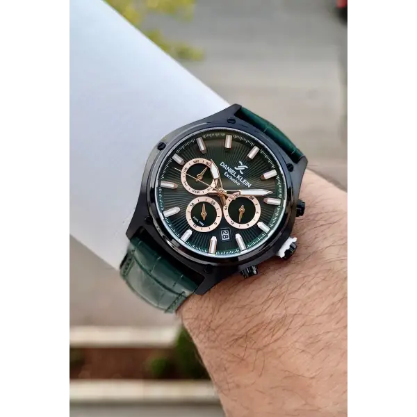 Daniel Klein DKISTE1833 Kasası Siyah Kordobu Yeşil Renk İç Göstergeleri Aktif Erkek Kol Saati