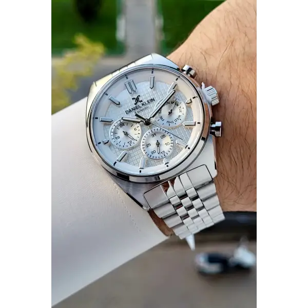 Gümüş Renk İç Göstergeleri Aktif Erkek Kol Saati