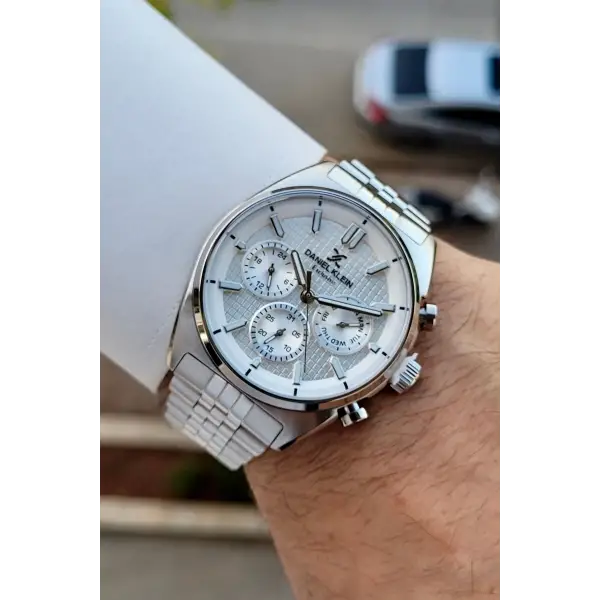 Gümüş Renk İç Göstergeleri Aktif Erkek Kol Saati