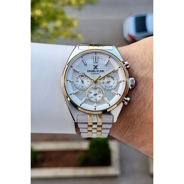 Gold Gümüş Renk İç Göstergeleri Aktif Erkek Kol Saati