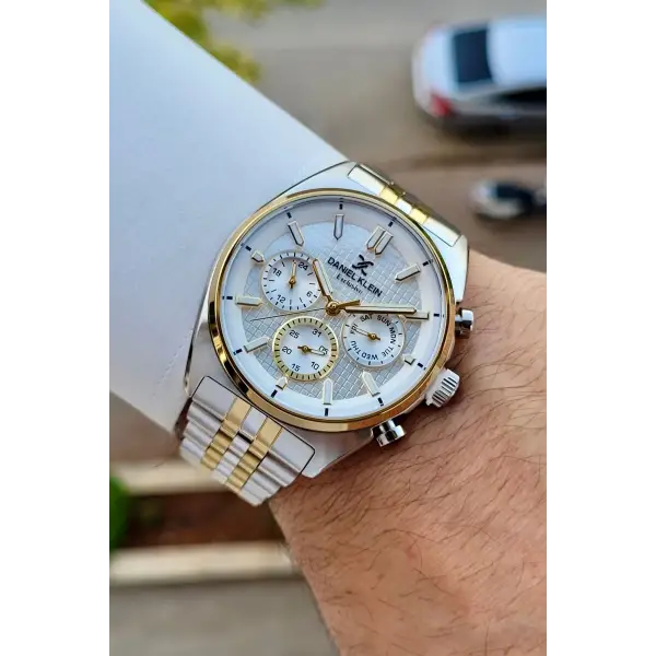 Gold Gümüş Renk İç Göstergeleri Aktif Erkek Kol Saati