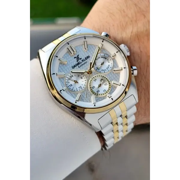 Gold Gümüş Renk İç Göstergeleri Aktif Erkek Kol Saati