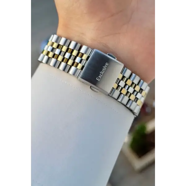 Gold Gümüş Renk İç Göstergeleri Aktif Erkek Kol Saati