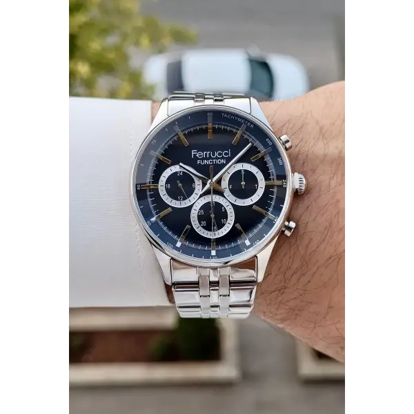 Kadranı Lacivert Kordonu Gümüş Renk İç Göstergeleri Aktif Erkek Kol Saati