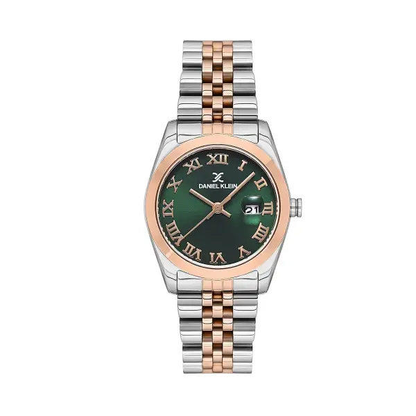 Kadranı Yeşil Kordonu Rose Gümüş Renk Hediye Paketli Kadın Kol Saati + Bileklik