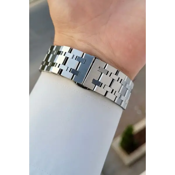 Gümüş Renk İç Göstergeleri Aktif Erkek Kol Saati