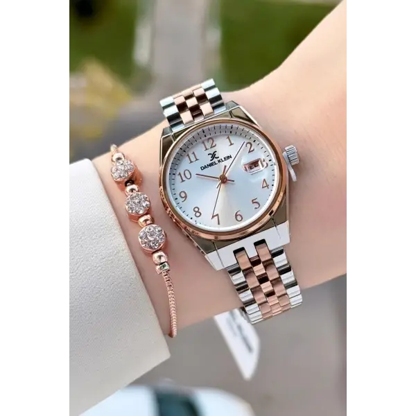 Rose Gümüş Renk 30 Mm Kadın Kol Saati ve Bileklik