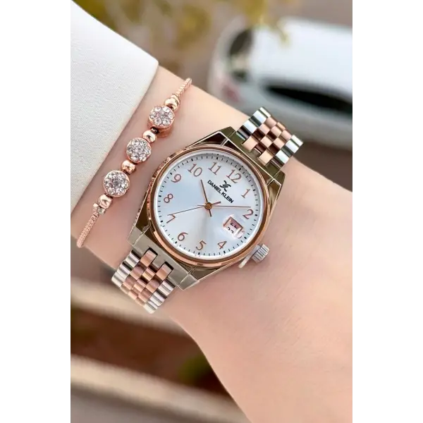 Rose Gümüş Renk 30 Mm Kadın Kol Saati ve Bileklik