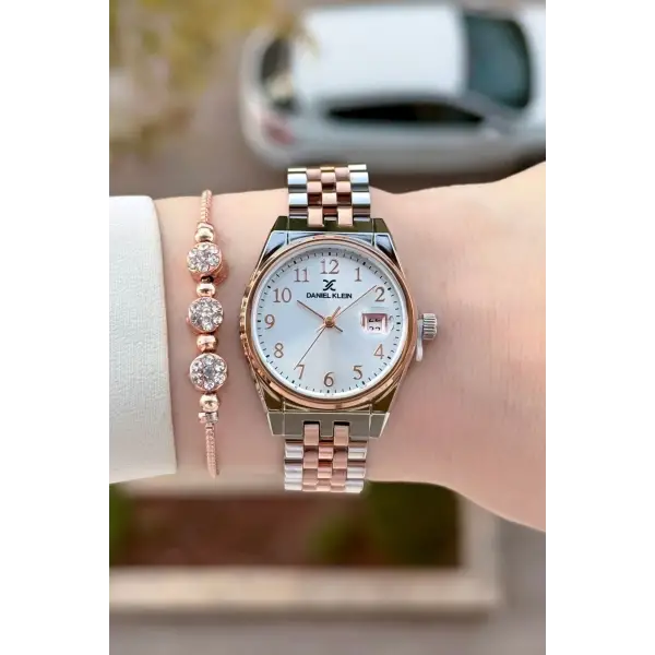 Rose Gümüş Renk 30 Mm Kadın Kol Saati ve Bileklik