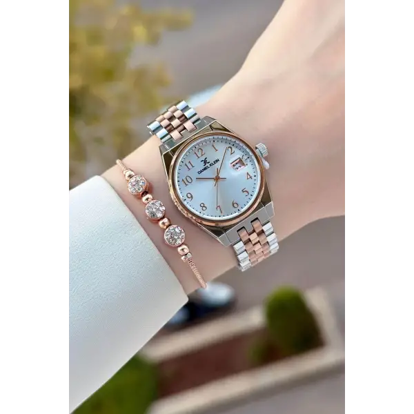 Rose Gümüş Renk 30 Mm Kadın Kol Saati ve Bileklik
