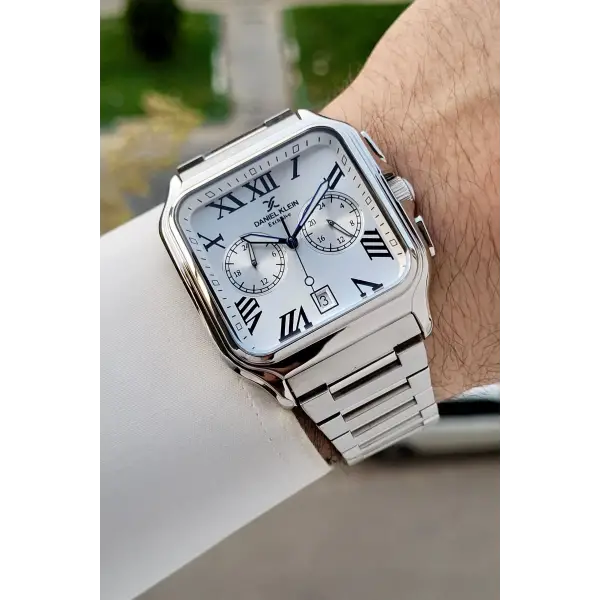 Gümüş Renk İç Göstergeleri Aktif Erkek Kol Saati