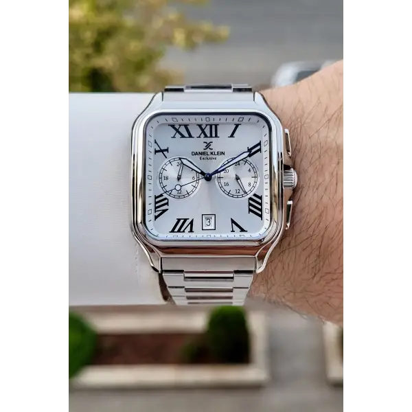 Gümüş Renk İç Göstergeleri Aktif Erkek Kol Saati