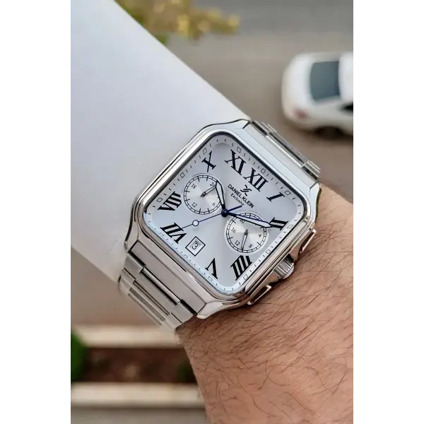 Gümüş Renk İç Göstergeleri Aktif Erkek Kol Saati