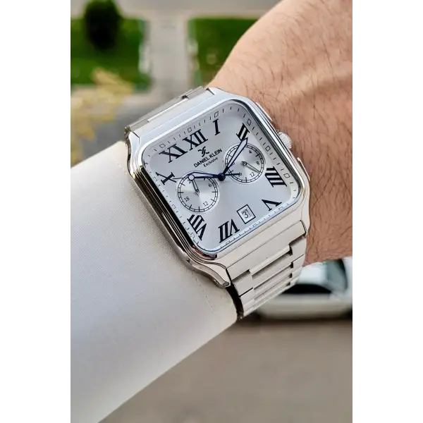 Gümüş Renk İç Göstergeleri Aktif Erkek Kol Saati