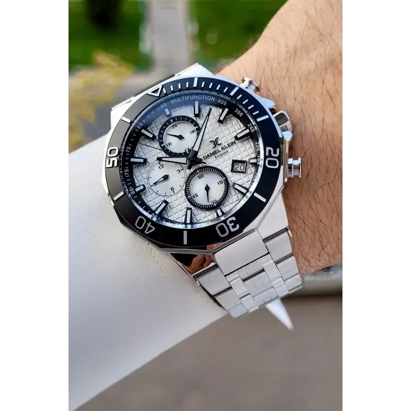 Gümüş Renk İç Göstergeleri Aktif Erkek Kol Saati