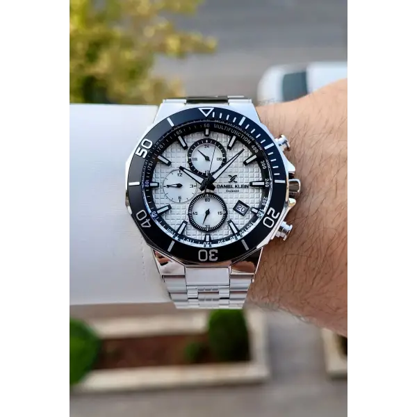 Gümüş Renk İç Göstergeleri Aktif Erkek Kol Saati