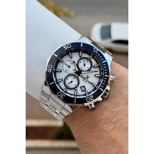 Gümüş Renk İç Göstergeleri Aktif Erkek Kol Saati