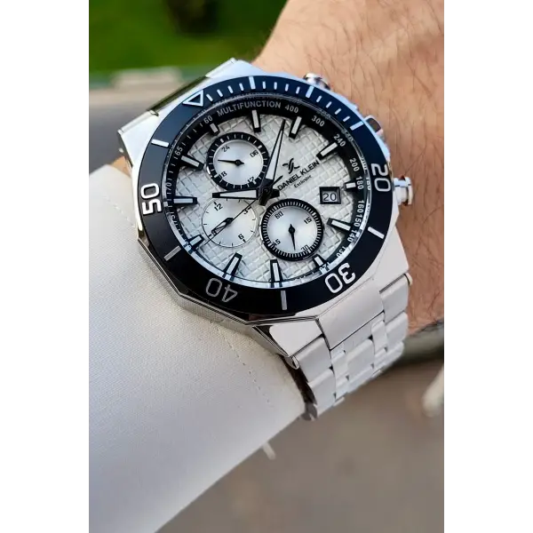 Gümüş Renk İç Göstergeleri Aktif Erkek Kol Saati