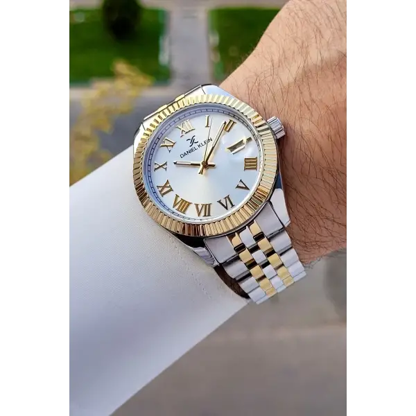 Gold Gümüş Renk İç Göstergeleri Aktif Erkek Kol Saati