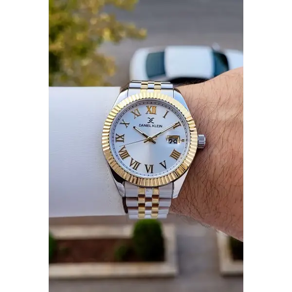 Gold Gümüş Renk İç Göstergeleri Aktif Erkek Kol Saati