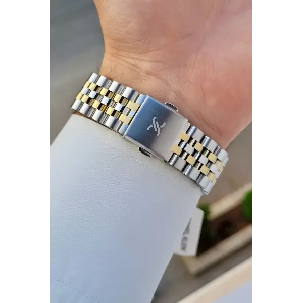 Gold Gümüş Renk İç Göstergeleri Aktif Erkek Kol Saati