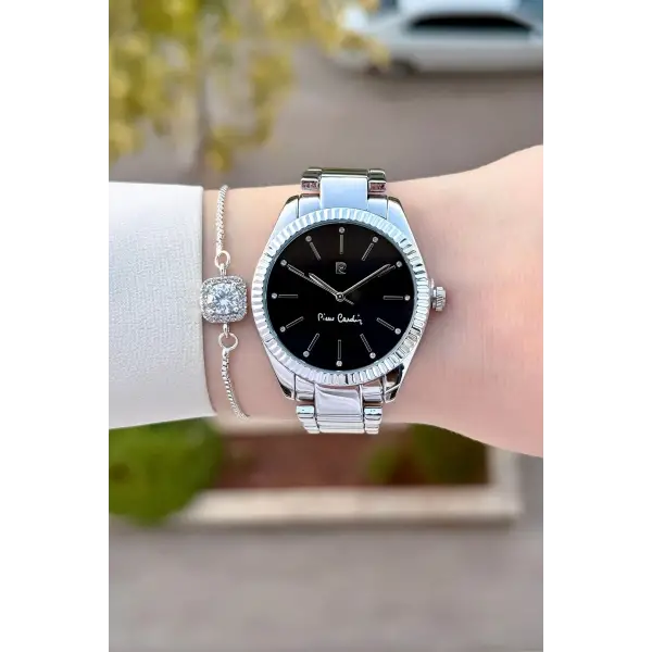 Gümüş Siyah Renk 36 mm Kadın Kol Saati