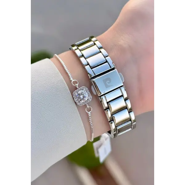 Gümüş Siyah Renk 36 mm Kadın Kol Saati