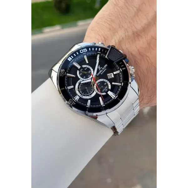 Kadranı Siyah Kordonu Gümüş Renk 47 Mm İç Göstergeleri Aktif Erkek Kol Saati