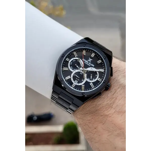 Siyah Renk İç Göstergeleri Aktif Erkek Kol Saati