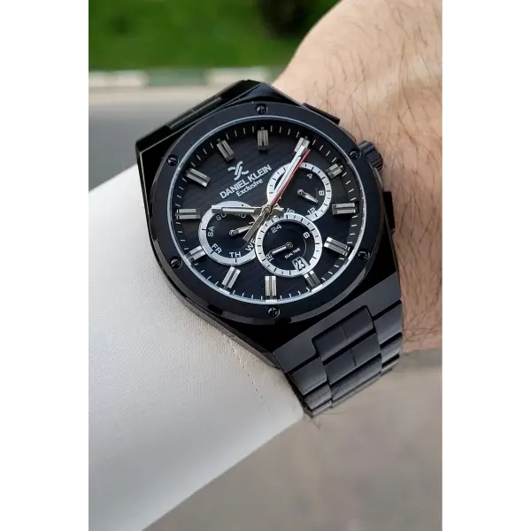 Siyah Renk İç Göstergeleri Aktif Erkek Kol Saati