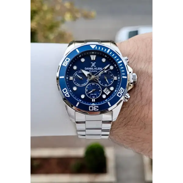 Kadranı Lacivert Kordonu Gümüş Renk İç Göstergeleri Aktif Erkek Kol Saati