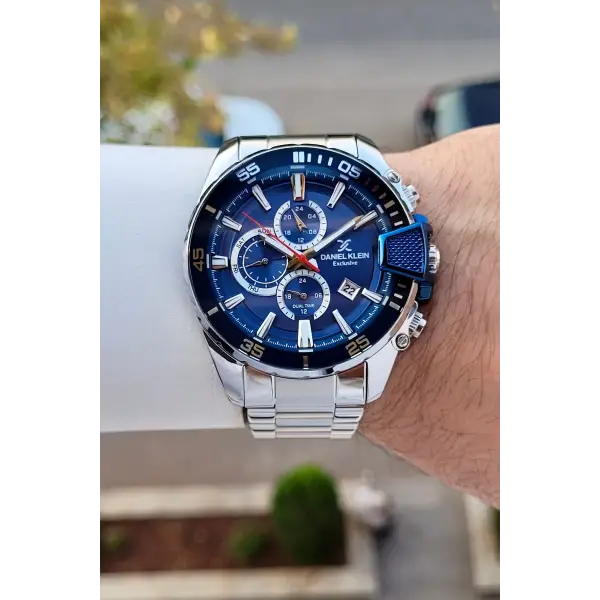 Kadranı Lacivert Kordonu Gümüş Renk 47 Mm İç Göstergeleri Aktif Erkek Kol Saati