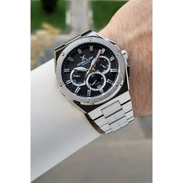 Daniel Klein DKISTE1847 Kadranı Siyah Kordonu Gümüş Renk İç Göstergeleri Aktif Erkek Kol Saati