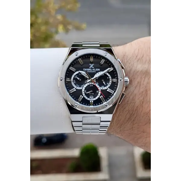 Daniel Klein DKISTE1847 Kadranı Siyah Kordonu Gümüş Renk İç Göstergeleri Aktif Erkek Kol Saati