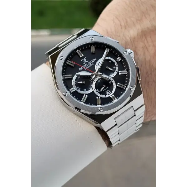 Daniel Klein DKISTE1847 Kadranı Siyah Kordonu Gümüş Renk İç Göstergeleri Aktif Erkek Kol Saati