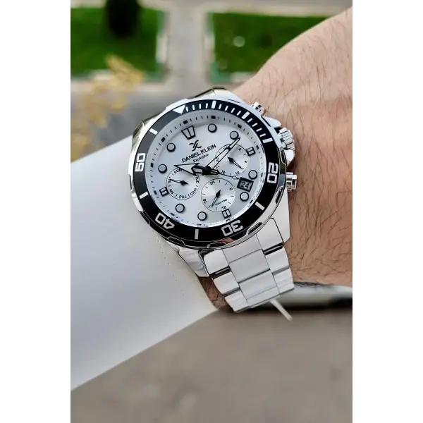 Gümüş Renk İç Göstergeleri Aktif Erkek Kol Saati