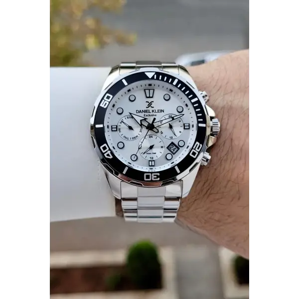 Gümüş Renk İç Göstergeleri Aktif Erkek Kol Saati