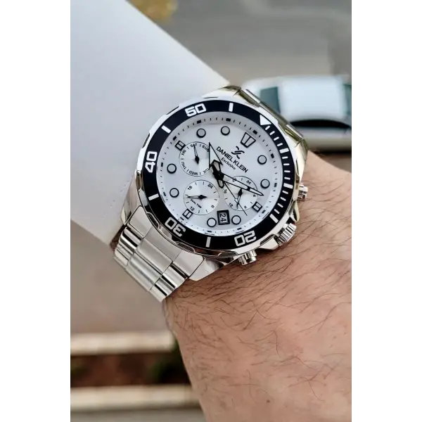 Gümüş Renk İç Göstergeleri Aktif Erkek Kol Saati