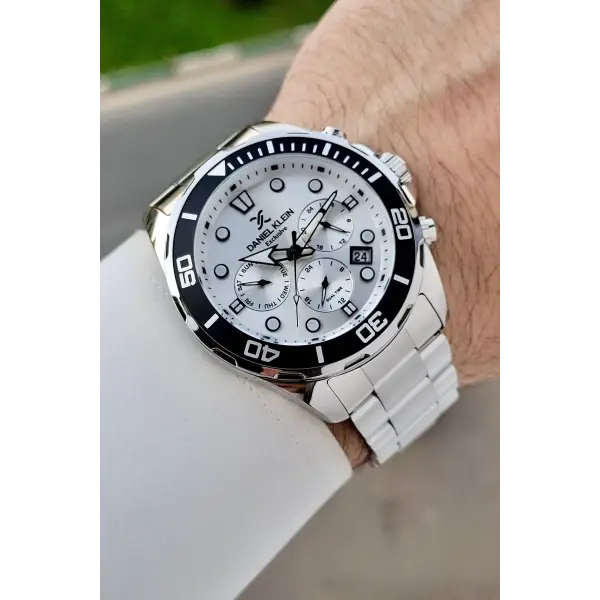 Gümüş Renk İç Göstergeleri Aktif Erkek Kol Saati