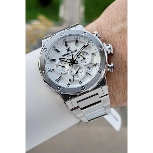 Gümüş Renk İç Göstergeleri Aktif Erkek Kol Saati