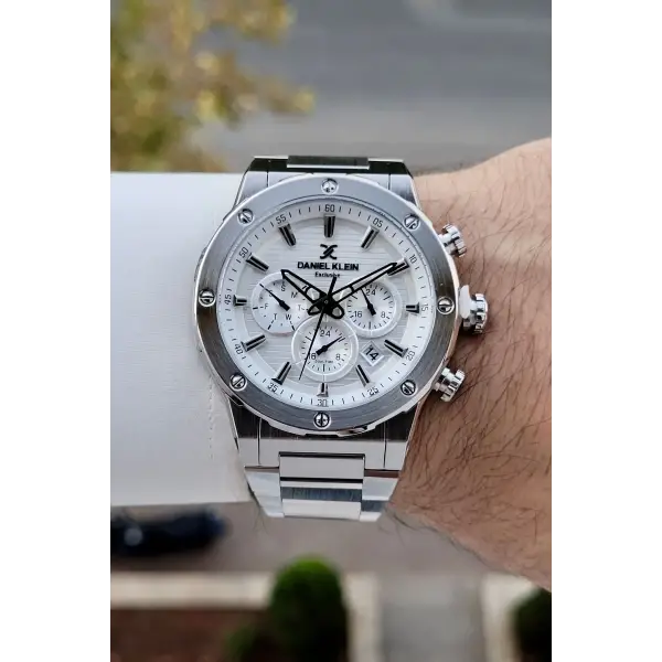 Gümüş Renk İç Göstergeleri Aktif Erkek Kol Saati