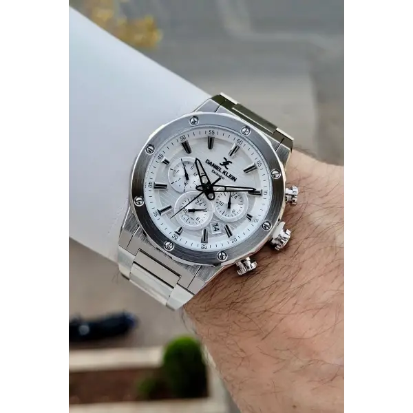 Gümüş Renk İç Göstergeleri Aktif Erkek Kol Saati