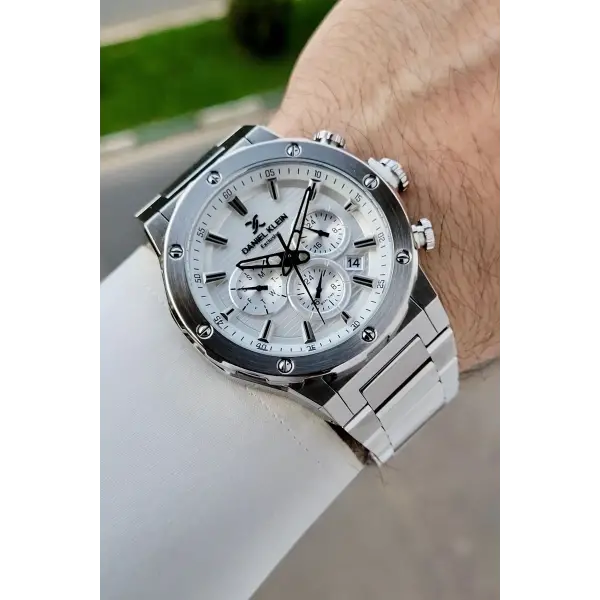 Gümüş Renk İç Göstergeleri Aktif Erkek Kol Saati