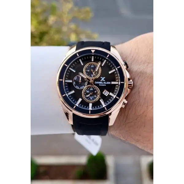 45 Mm Kasası Rose Kordonu Siyah Renk İç Göstergeleri Aktif Erkek Kol Saati